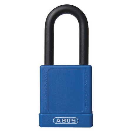 Abus Lockout Padlock, Keyed Different, Aluminum, Blue, 1 1/2 in Shackle Height, 1 1/2 in Body Width 19659