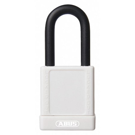 Abus Lockout Padlock, Keyed Different, Aluminum, White, 1 1/2 in Shackle Height, 1 1/2 in Body Width 19610