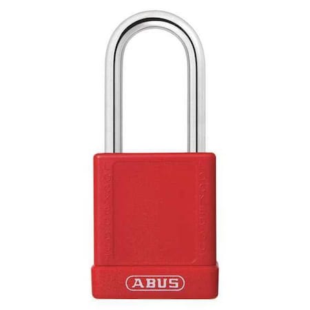 Abus Lockout Padlock, Keyed Different, Aluminum, Red, 1 1/2 in Shackle Height, 1 1/2 in Body Width 19621