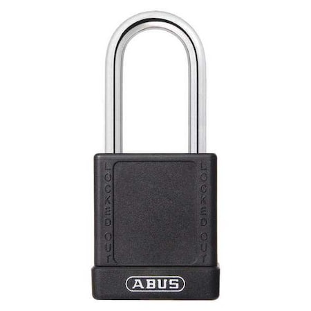 Abus Lockout Padlock, Keyed Different, Aluminum, Black, 1 1/2 in Shackle Height, 1 1/2 in Body Width 19626
