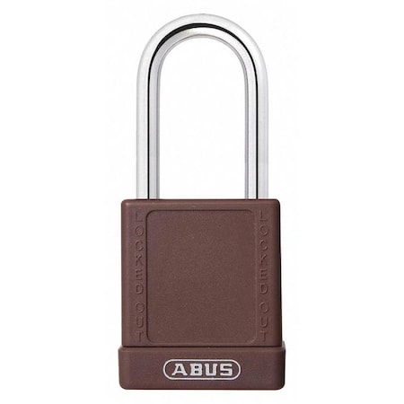 Abus Lockout Padlock, Keyed Different, Aluminum, Brown, 1 1/2 in Shackle Height, 1 1/2 in Body Width 19627