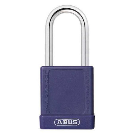 Abus Lockout Padlock, Keyed Different, Aluminum, Purple, 1 1/2 in Shackle Height, 1 1/2 in Body Width 19637