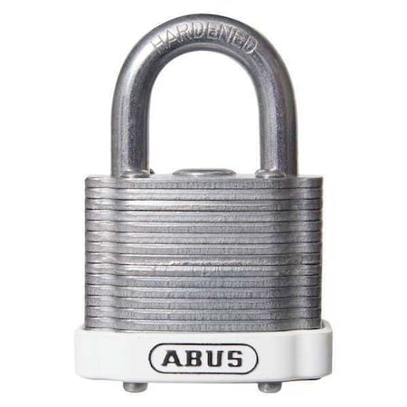 Abus Keyed Padlock, Open, Rectangular Steel Body, Hardened Steel Shackle, 3/4 in W, 6 PK 19686