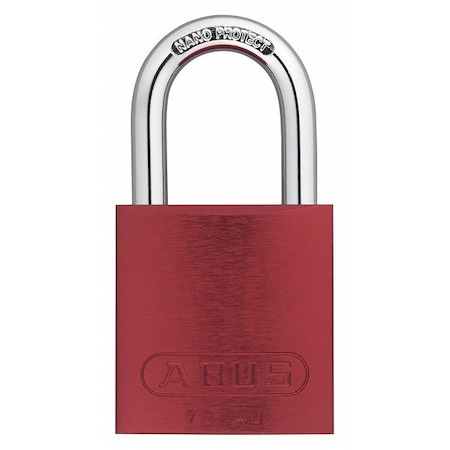 Abus Keyed Padlock, Open, Rectangular Aluminum Body, Hardened Steel Shackle, 3/4 in W, 6 PK 19319