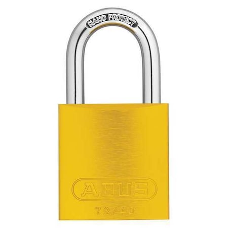 Abus Keyed Padlock, Open, Rectangular Aluminum Body, Hardened Steel Shackle, 3/4 in W, 6 PK 09189