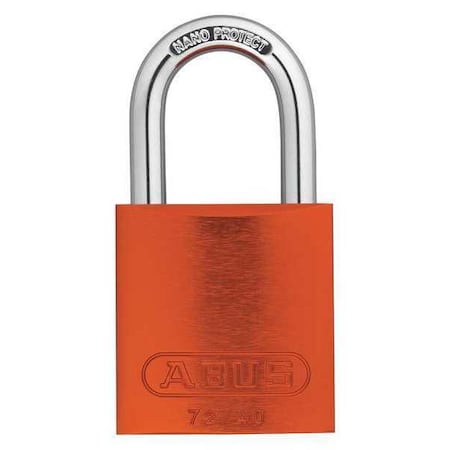 Abus Keyed Padlock, Open, Rectangular Aluminum Body, Hardened Steel Shackle, 3/4 in W, 6 PK 19317