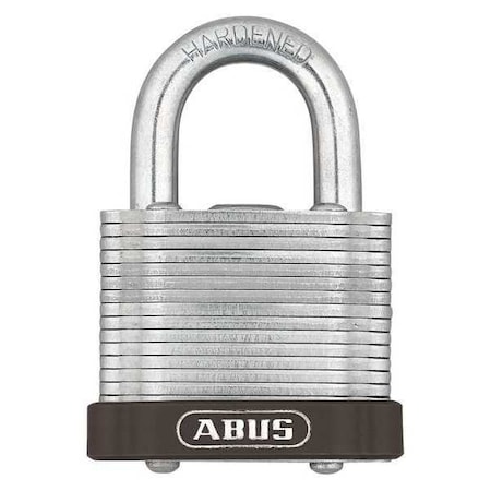 Abus Keyed Padlock, Open, Rectangular Steel Body, Hardened Steel Shackle, 11/16 in W, 6 PK 19692
