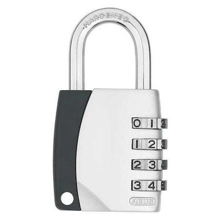 Abus Combination Padlock, Side, Silver 12825