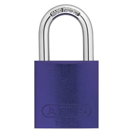 Abus Keyed Padlock, Open, Rectangular Aluminum Body, Hardened Steel Shackle, 11/16 in W, 6 PK 19330