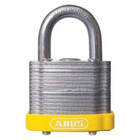 Abus Keyed Padlock, Open, Rectangular Steel Body, Hardened Steel Shackle, 11/16 in W, 6 PK 19345