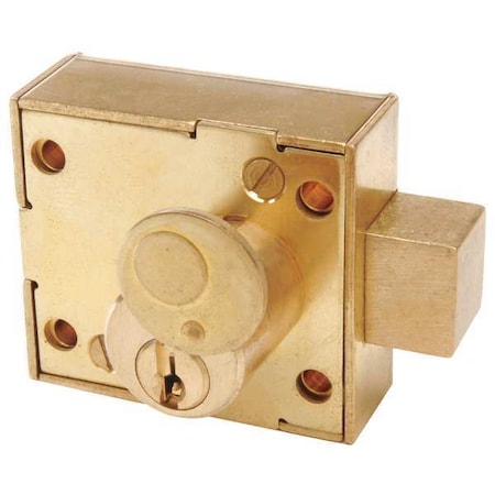Ccl Enclosure Lock, Brass, Varies For Door Thickness, 0 Number of Keys A55481