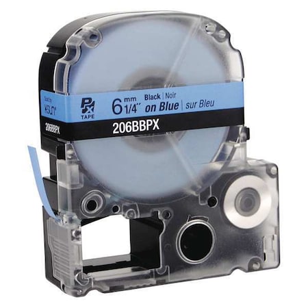 Epson Label Cartridge, Black on Blue, Labels/Roll: Continuous 206BBPX