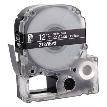 Epson Label Cartridge, White on Black, Labels/Roll: Continuous 212WBPX