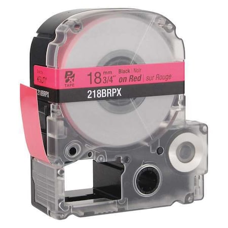 Epson Label Cartridge, Black on Red, Labels/Roll: Continuous 218BRPX