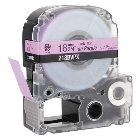Epson Label Cartridge, Black on Violet, Labels/Roll: Continuous 218BVPX