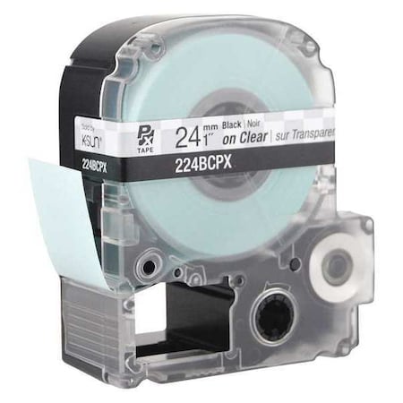 Epson Label Cartridge, Black on Clear, Labels/Roll: Continuous 224BCPX
