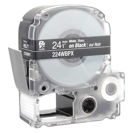 Epson Label Cartridge, White on Black, Labels/Roll: Continuous 224WBPX