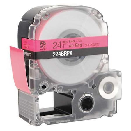 Epson Label Cartridge, Black on Red, Labels/Roll: Continuous 224BRPX