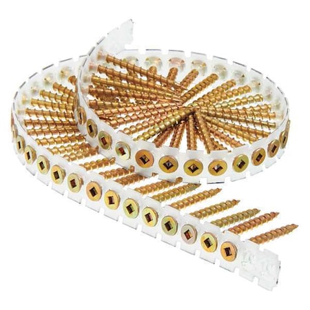 Senco Wood Screw, #8 x 1-3/4 in, Steel, Flat Head Square Drive, 4000 PK 08L175YB