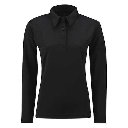 Propper Tactical Polo Shirt, 6% Spandex, 94% Polyester, Button, No Pocket(s), Black, XL F535772001XL