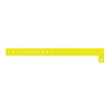 Identiplus ID Wristband, Vinyl, L-Shaped, Yellow, PK500 V1-02