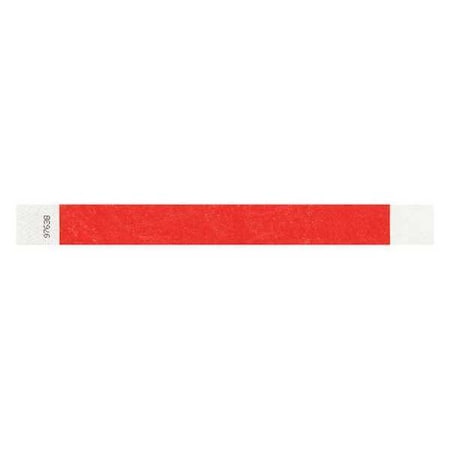 Identiplus ID Wristband, Adhesive, Red, 1 in. W, PK500 T2-03