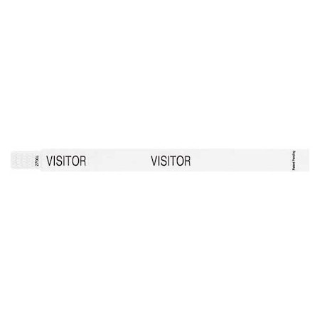 Identiplus ID Wristband, White, 3/4in W, Visitor, PK500 VIS-TA-09