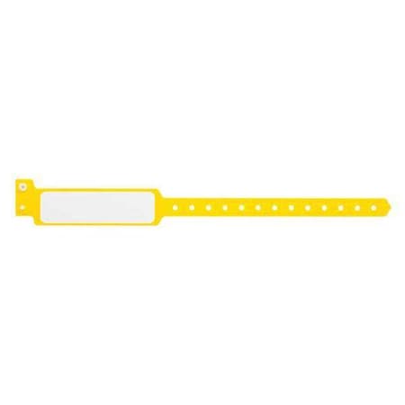 Identiplus ID Wristband, Plastic, Wide, Yellow, PK500 CLS-PXO-34
