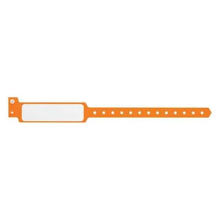Identiplus ID Wristband, Plastic, Wide, Orange, PK500 CLS-PXO-40