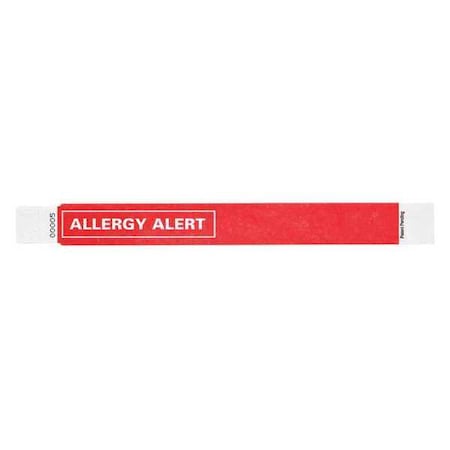 Identiplus ID Wristband, 1 in. W, Allergy Alert, PK500 ALR-TA-03