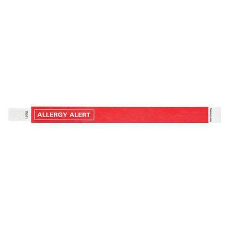 Identiplus ID Wristband, Tyvek, Allergy Alert, PK500 ALR-TP-03
