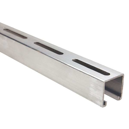 Zoro Select Single Channel Strut, Full Slotted, Aluminum, Plain, 13/32 in x 3 in Hole Size, Silver FS-200SL AL 120.00