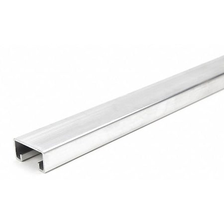Zoro Select Single Channel Strut, Solid, Aluminum, Plain, None Hole Size, Silver FS-500 AL 60.00