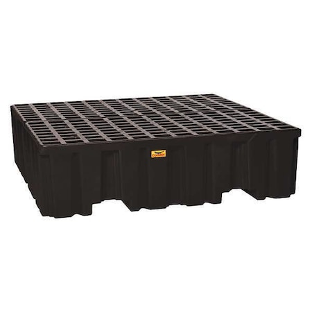 Condor Spill Pallet, 132 gal Spill Capacity, 4 Drums, 8,000 lb Load Capacity, Polyethylene 1640BNDC
