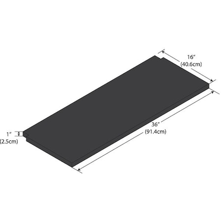 Instock Notched Shelf, Phenolic, 36" W, 17-1/2" D GRPSN1636