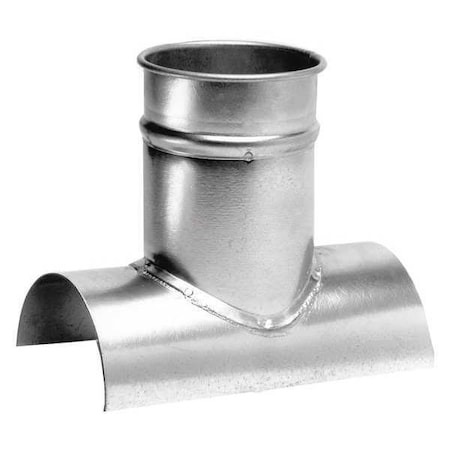 Nordfab Round 10"dia 10"L 90 Degrees  SS Tap-In Branch, 10 in x 6 in Duct Dia, 304 Stainless Steel, 10 in W 8040303057