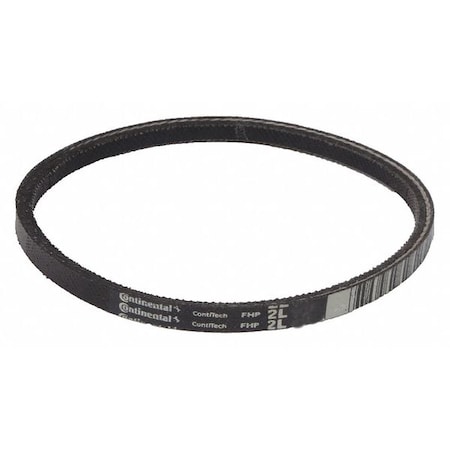 Continental 2L160 FHP V-Belt, 16 in Outside Length, 1/4 in Top Width, 11/64" Thickness, 1 Ribs 2L160