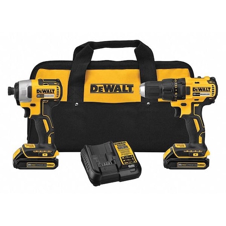Dewalt Cordless Combo Kit, Li-Ion, 20.0V DCK277C2
