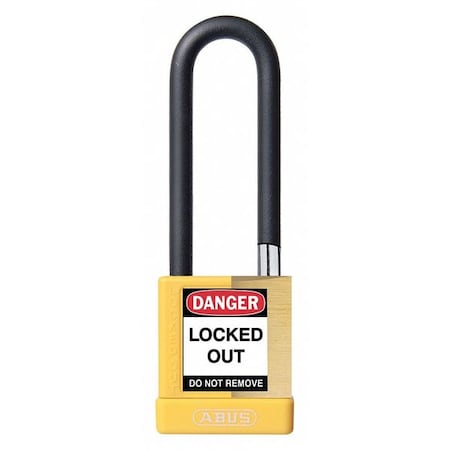 Abus Keyed Padlock, Open, Rectangular Steel Body, Hardened Steel Shackle, 3/4 in W 20087