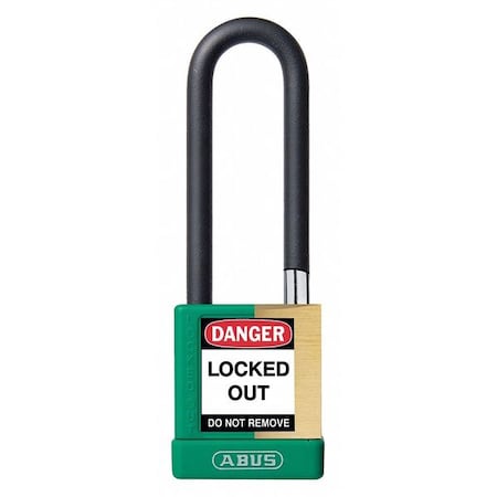 Abus Keyed Padlock, Open, Rectangular Steel Body, Hardened Steel Shackle, 3/4 in W 20088