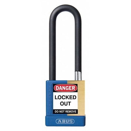 Abus Keyed Padlock, Open, Rectangular Steel Body, Hardened Steel Shackle, 3/4 in W 20098