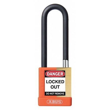Abus Keyed Padlock, Open, Rectangular Steel Body, Hardened Steel Shackle, 3/4 in W 20101