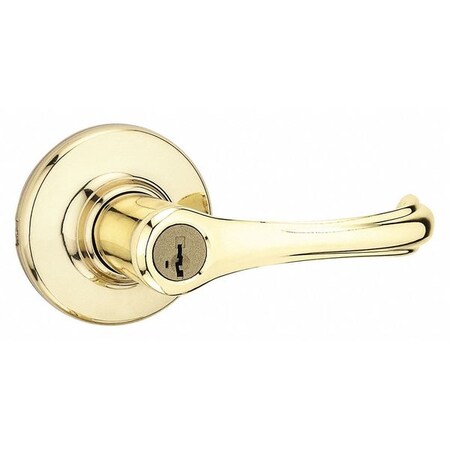 Kwikset Lever Lockset, Brass, Entrance Function 405DNL-3SV2