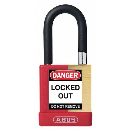 Abus Keyed Padlock, Open, Rectangular Steel Body, Hardened Steel Shackle, 3/4 in W 20047