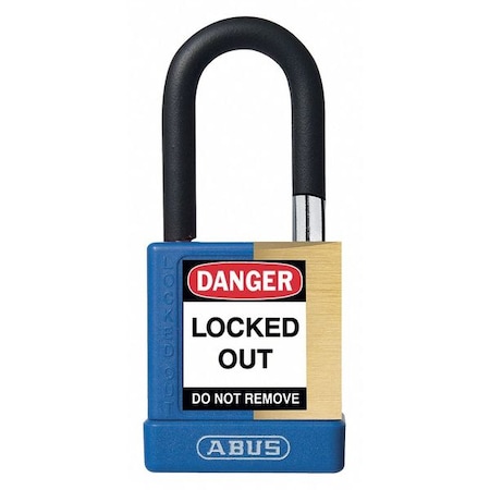 Abus Keyed Padlock, Open, Rectangular Steel Body, Hardened Steel Shackle, 3/4 in W 20043