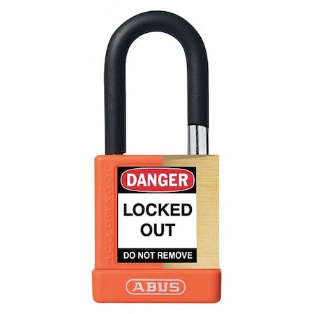 Abus Keyed Padlock, Open, Rectangular Steel Body, Hardened Steel Shackle, 3/4 in W 20046