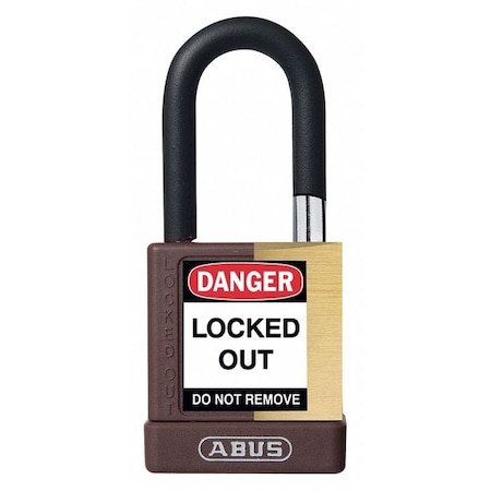 Abus Keyed Padlock, Open, Rectangular Steel Body, Hardened Steel Shackle, 3/4 in W 20041