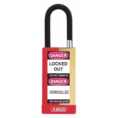 Abus Keyed Padlock, Open, Rectangular Steel Body, Hardened Steel Shackle, 3/4 in W 20060