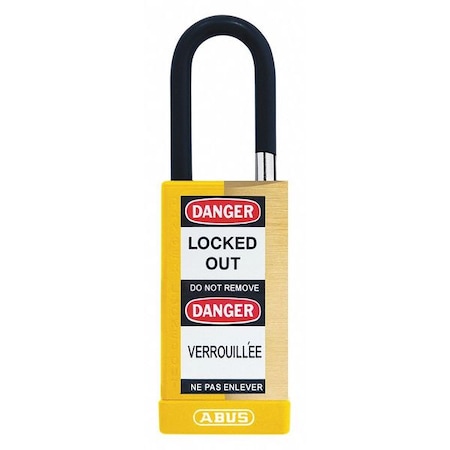 Abus Keyed Padlock, Open, Rectangular Steel Body, Hardened Steel Shackle, 3/4 in W 20062