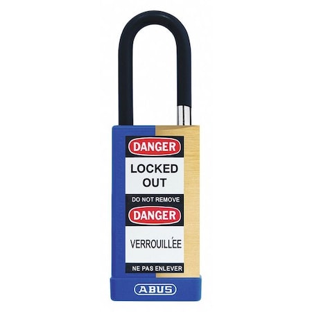 Abus Keyed Padlock, Open, Rectangular Steel Body, Hardened Steel Shackle, 3/4 in W 20061